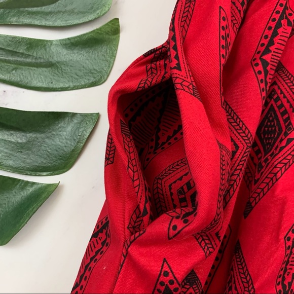 Nooworks red and black diamond print fit and flare retro dress with pockets - Picture 5 of 11